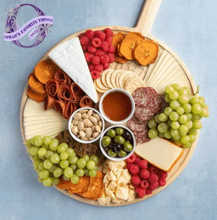 Load image into Gallery viewer, Oprah&#39;s MEG QUINN CHARCUTERIE MAP BOARD | ROUND W/ HANDLE | 22&quot; X 17&quot;
