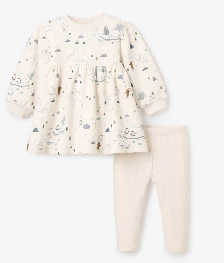 Elegant Baby Arctic Printed Outfit