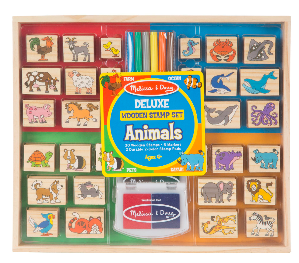 Deluxe Wooden Stamp Set - Animals