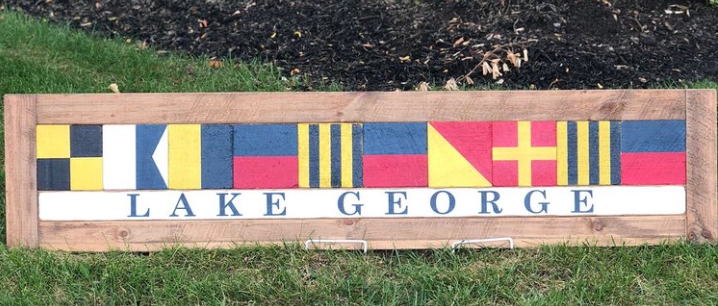 Rustic Marlin Lake George Nautical Flag